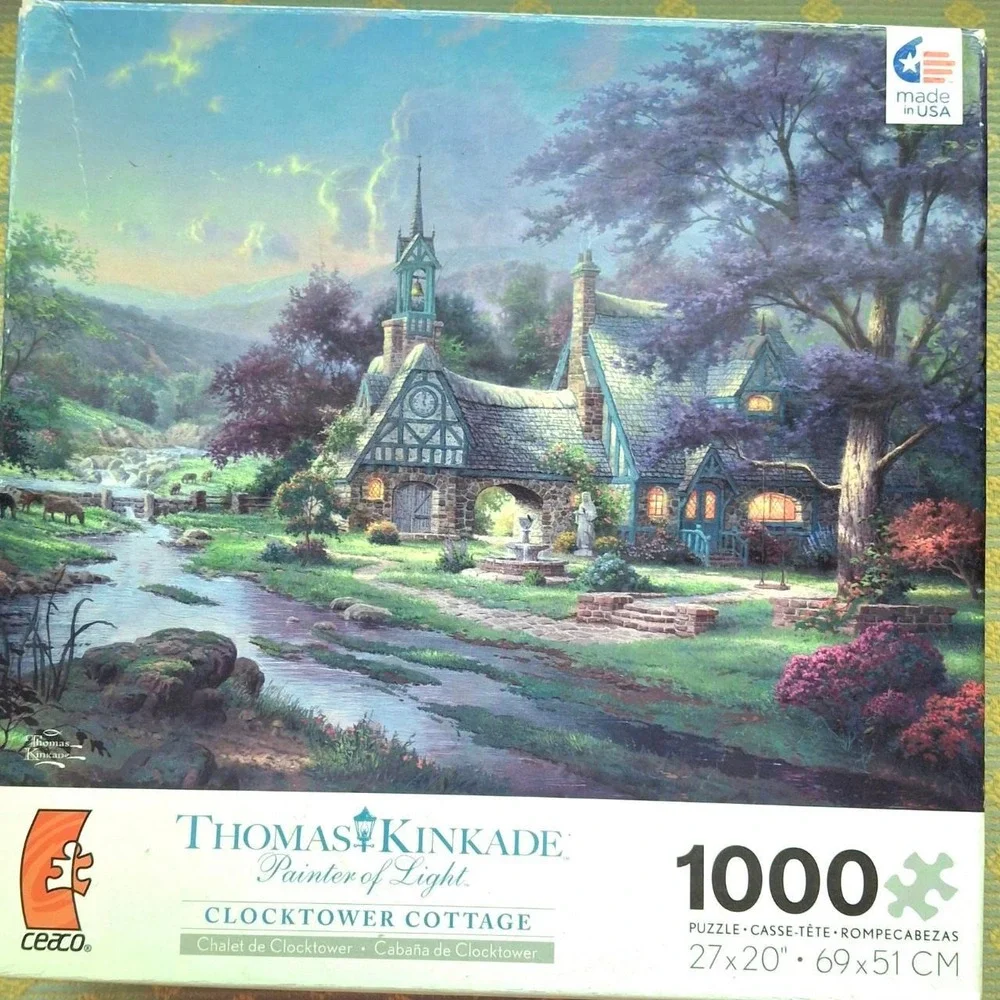 Thomas Kinkade Clocktower Cottage Puzzle 1000 pieces 2011 approx 27